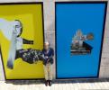 Sviatchenko in front of a window display he made to promote Tribute to Viborg, 1018 – 2018 